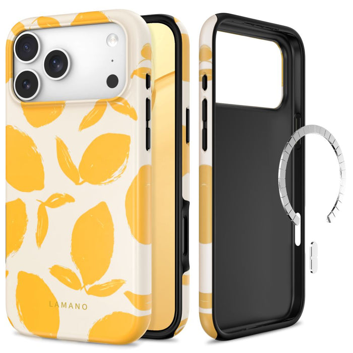 Калъф Tech-Protect Lamano MagSafe за iPhone 18 Pro Max / 17 Pro Max - жълт и бял