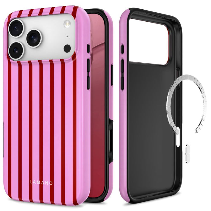 Калъф Tech-Protect Lamano MagSafe за iPhone 18 Pro Max / 17 Pro Max - розов/червен