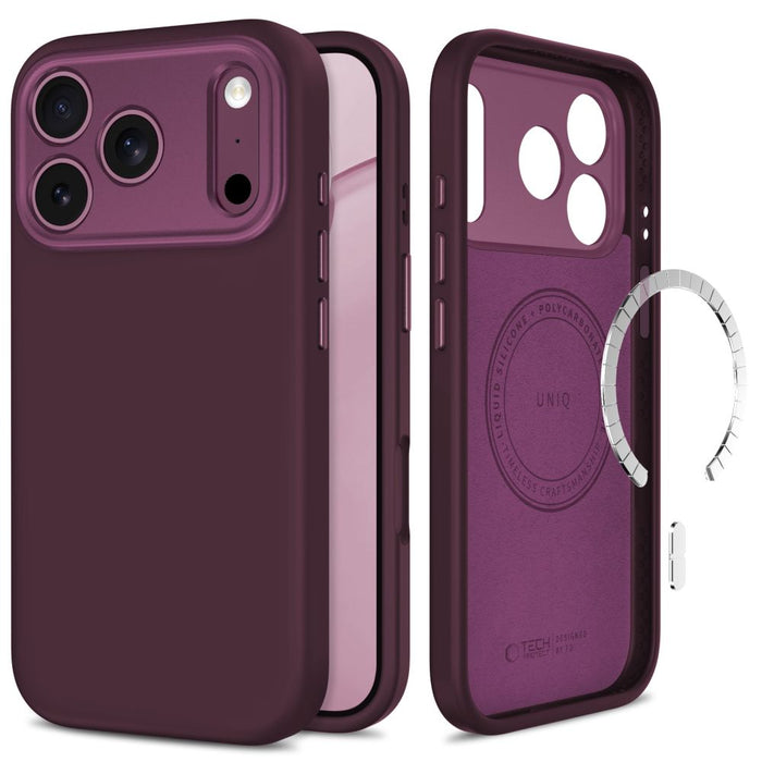 Кейс Tech-Protect Uniq MagSafe CC за iPhone 18 Pro / 17 Pro - бордо