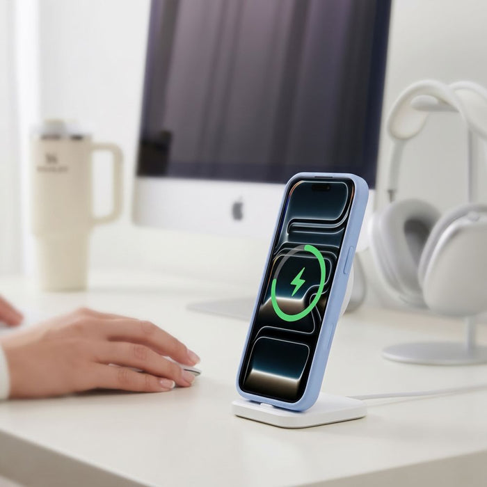 Кейс Tech-Protect Magmat Magsafe CC за iPhone 18 Pro / 17 Pro - светло син, матов