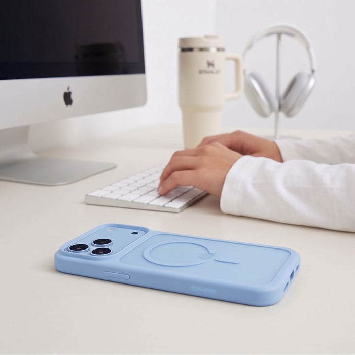 Кейс Tech-Protect Magmat Magsafe CC за iPhone 18 Pro / 17 Pro - светло син, матов