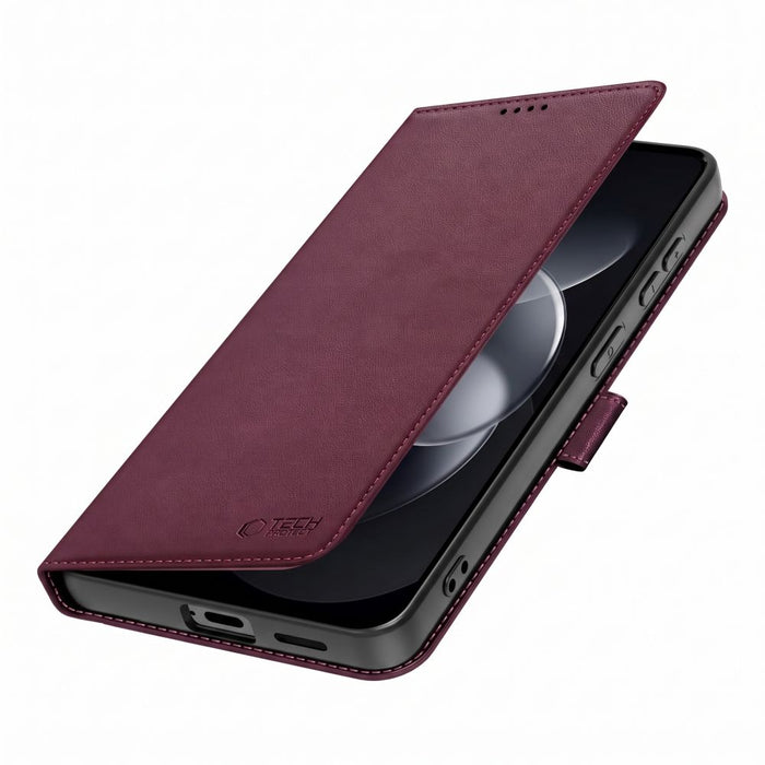Калъф-портфейл Tech-Protect за Xiaomi Redmi Note 17 Pro 5G - бордо