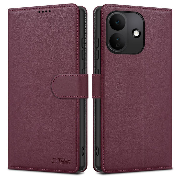 Калъф-портфейл Tech-Protect за Xiaomi Redmi Note 17 Pro 5G - бордо