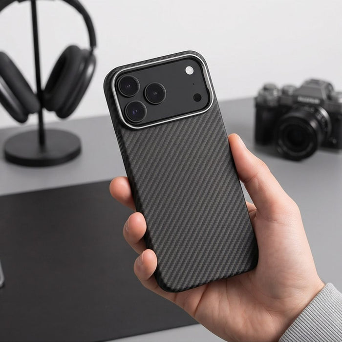 Калъф Tech-Protect Ion Carbon MagSafe за iPhone 18 Pro / 17 Pro - черен и сребрист