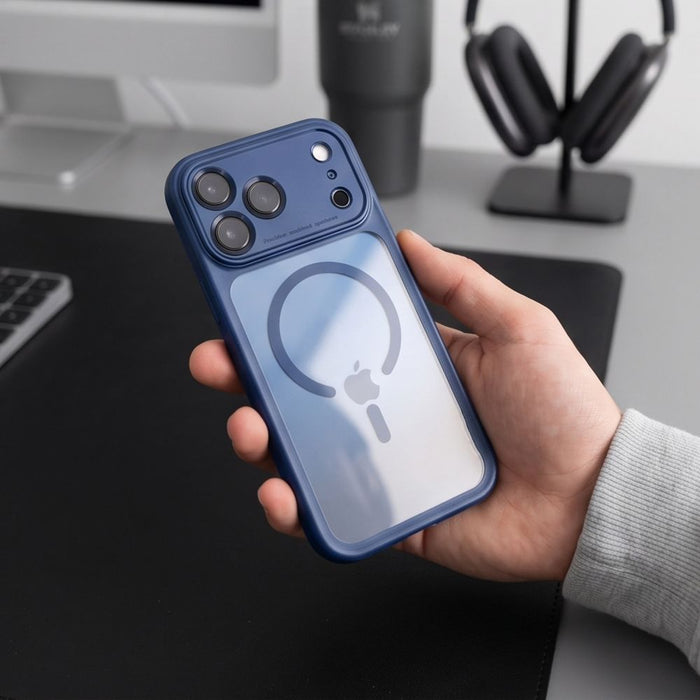Кейс Tech-Protect MagPeak MagSafe CC за iPhone 18 Pro / 17 Pro - прозрачен, тъмносин