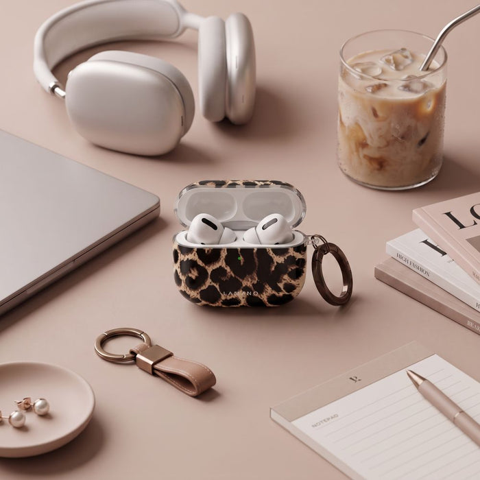 Калъф Tech-Protect Lamano за AirPods 4 / 5 - черен и кафяв