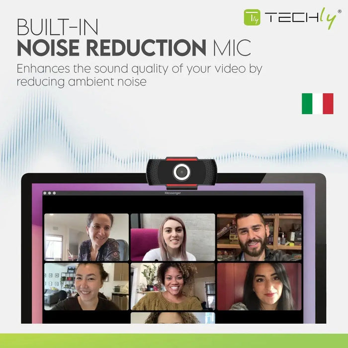 Techly I- -60T уеб камера 1920 x 1080 пиксела USB 2.0 Черен