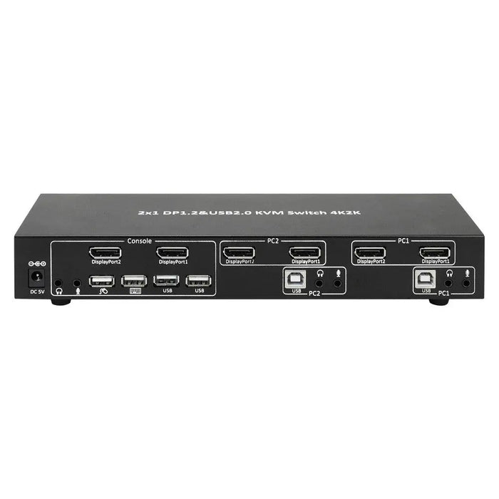 Techly IDATA DP-KVM2 KVM превключвател черен