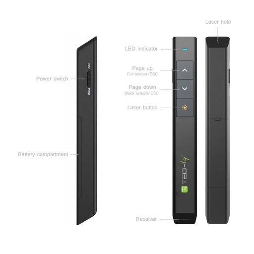 Techly ITC-LASER26 безжичен презентатор RF черен