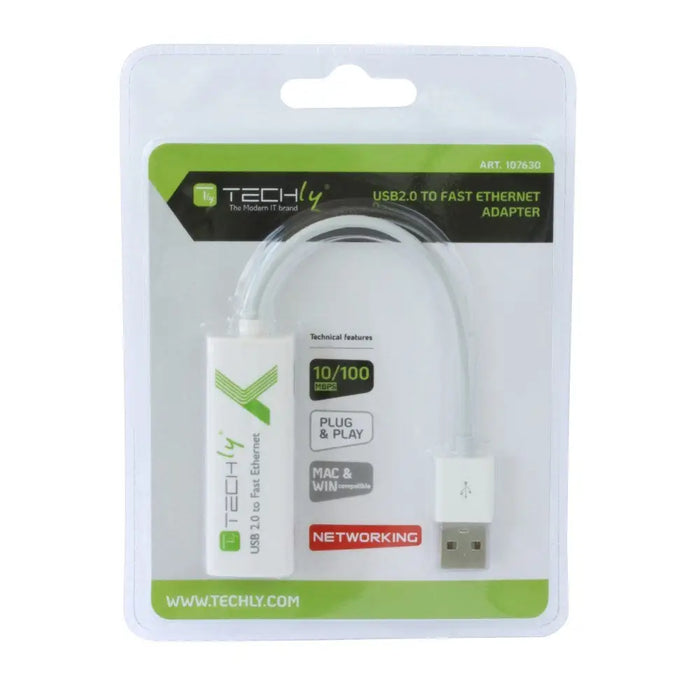 Techly USB2.0 към Fast Ethernet 10/100 Mbps конвертор