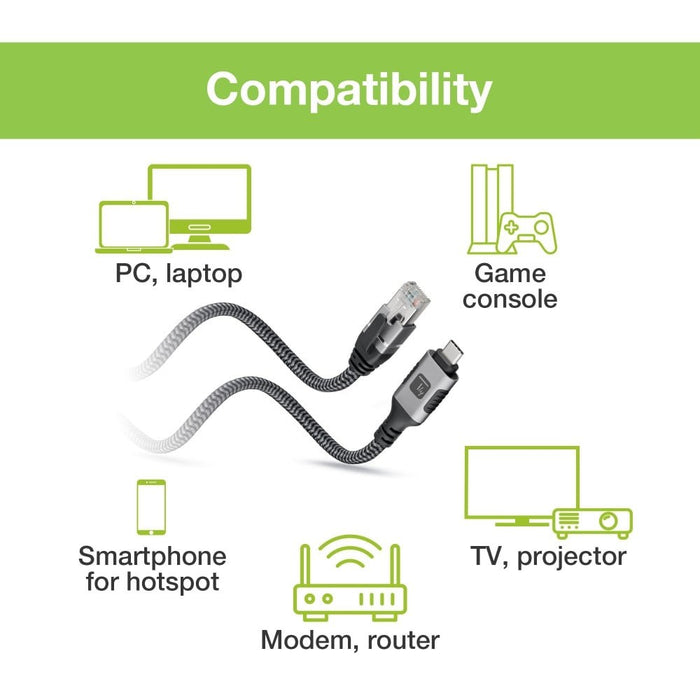 Мрежов кабел Techly ICOC U3C-RJ45-030 Сребърен, Черен 3 м Cat6 F/UTP (FTP)