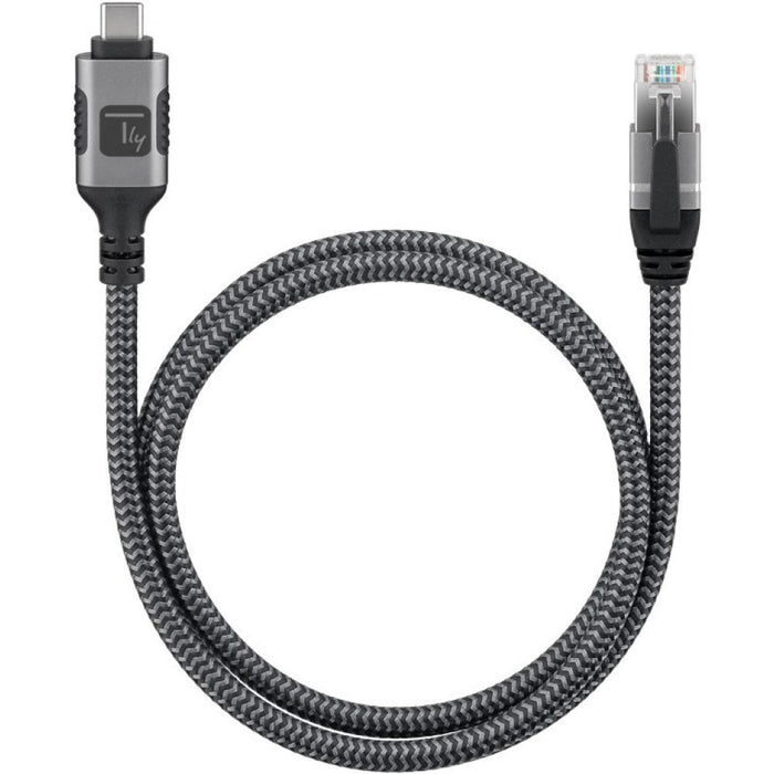Мрежов кабел Techly ICOC U3C-RJ45-030 Сребърен, Черен 3 м Cat6 F/UTP (FTP)