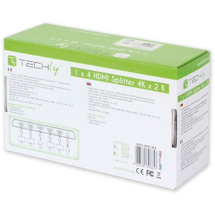 Techly HDMI сплитер 4-посочен 4K*2K IDATA HDMI-4K4