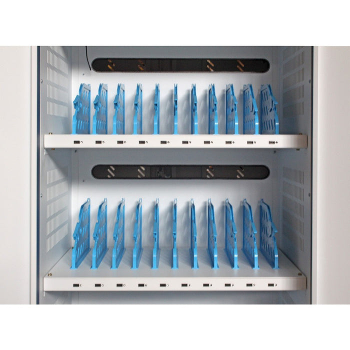 Techly I-CABINET-30DUTY преносима количка/шкаф за управление на устройства Бял, Син