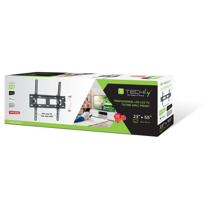 Techly 23-55" Стенна скоба за LED LCD телевизор с наклон" ICA-PLB 131M