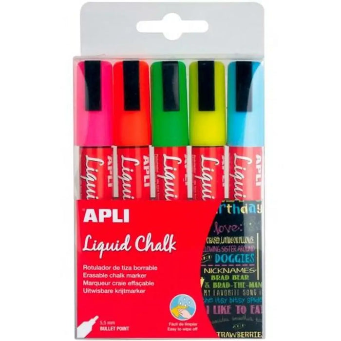 Течни тебеширени маркери Apli 5 Части (30 броя)
