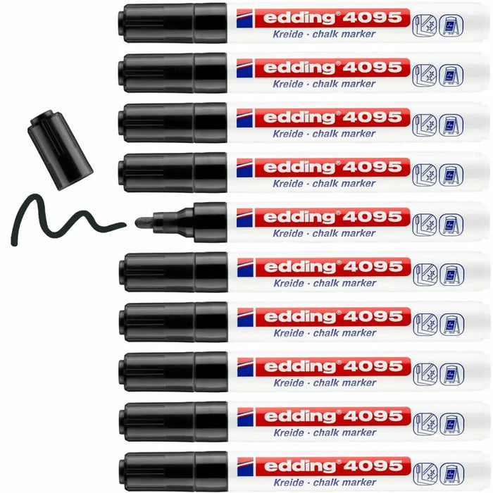 Течни тебеширени маркери Edding 4095 Черен (10 броя)