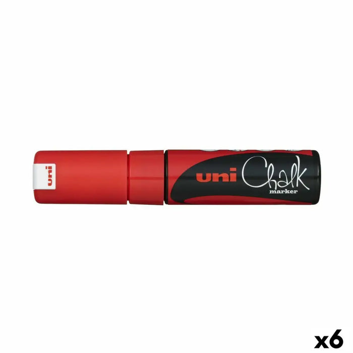 Течни тебеширени маркери Uni-Ball PWE-8K Червен (6 Части)