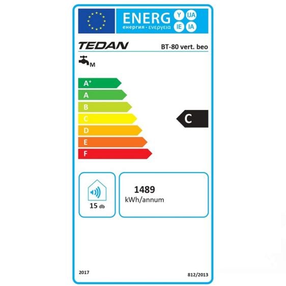 Бойлер TEDAN Riva INOX 80 литра, вертикален, неръждаем, 3 kW