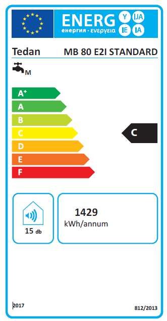 Бойлер TEDAN Standard MB 80 л В inox 2kW