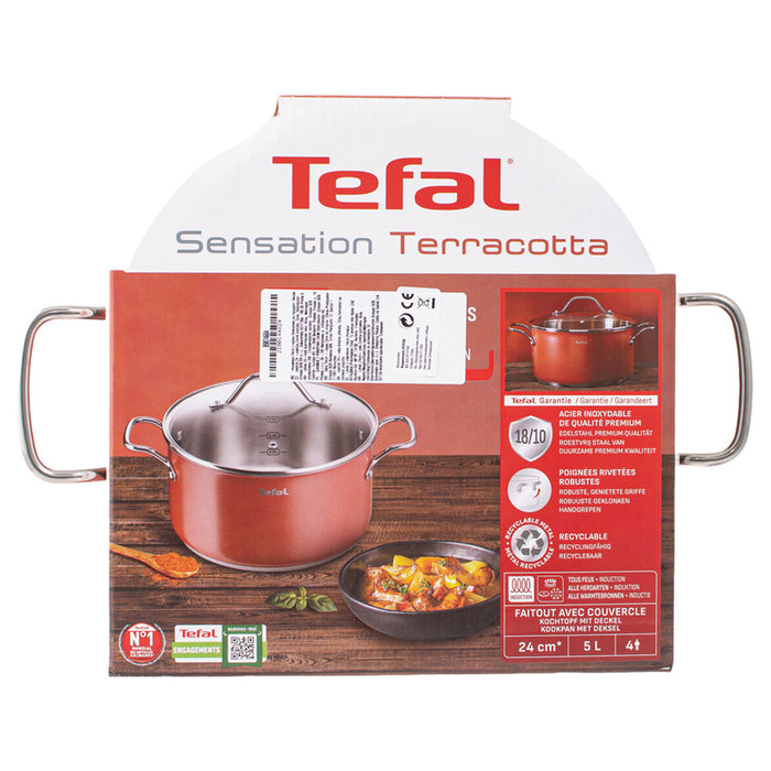ТЕНДЖЕРА С КАПАК 24CM SENSATION ORANGE TEFAL