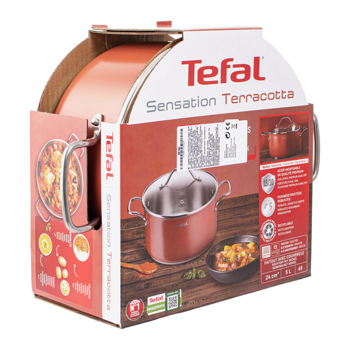 ТЕНДЖЕРА С КАПАК 24CM SENSATION ORANGE TEFAL