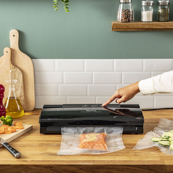 Vacuum device, Tefal VT254070 Vacupack classic plastic, automatic "vaccum &amp; seal", 18 bags included, vertical storage, seal functions