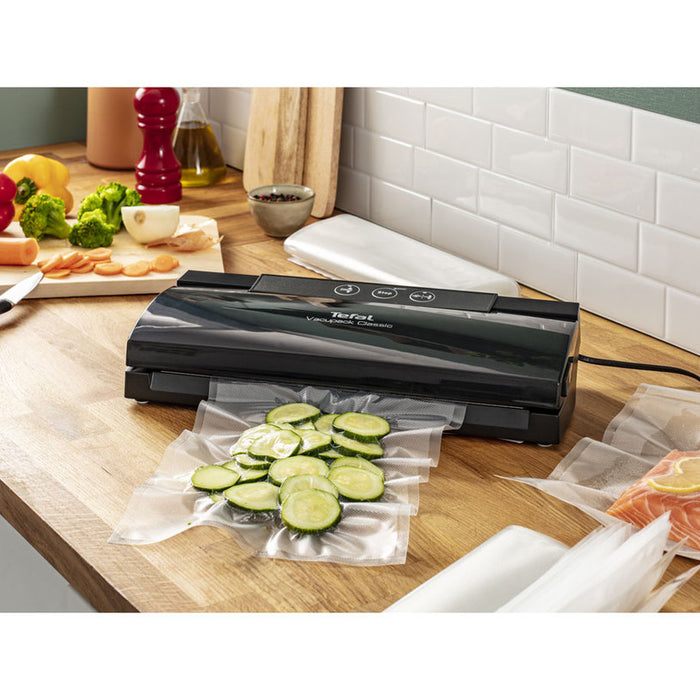 Vacuum device, Tefal VT254070 Vacupack classic plastic, automatic "vaccum &amp; seal", 18 bags included, vertical storage, seal functions