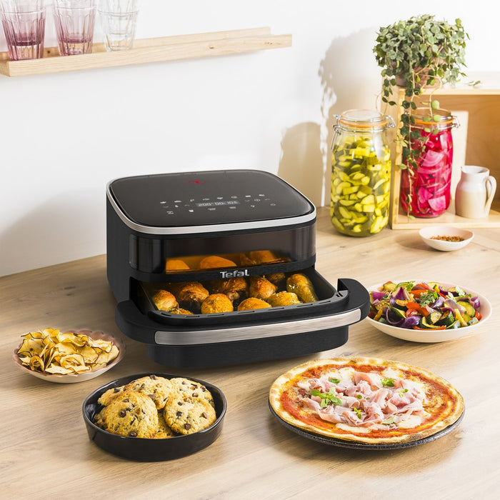 Фритюрник Tefal Easy Fry XL Surface FW4018E0, единичен, самостоятелен, 2200 W, фритюрник с горещ въздух, черен