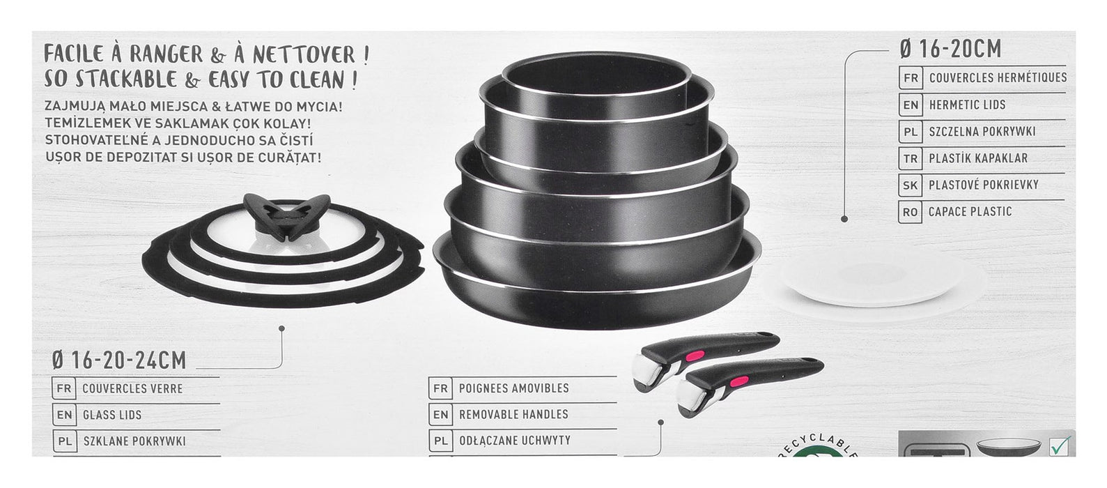 Комплект тенджери от 13 части TEFAL Ingenio Easy Cook Clean