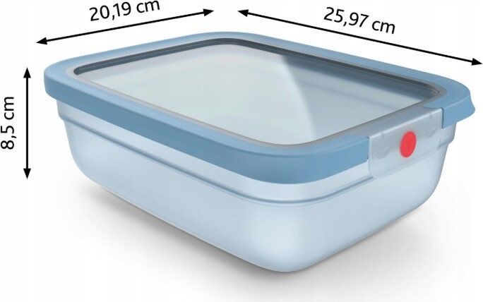 Кутия за храна Tefal - OneClick Re, 2.3 l, синя