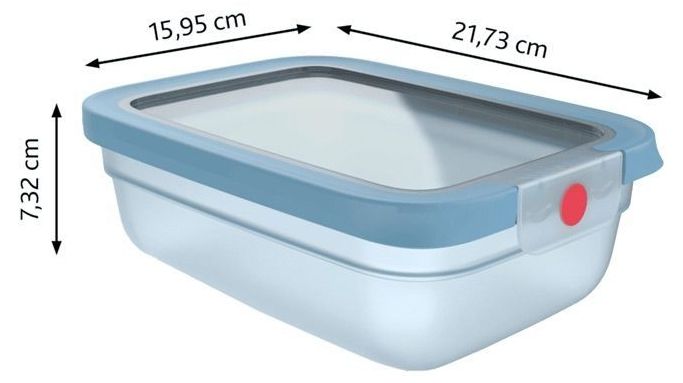 Кутия за храна Tefal - OneClick Re, 1.2 l, синя