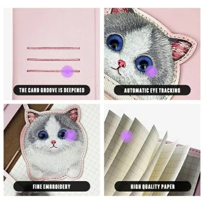 Тефтер Nimmy 2в1 + химикал розов комплект Big Eyed Pet 2.0