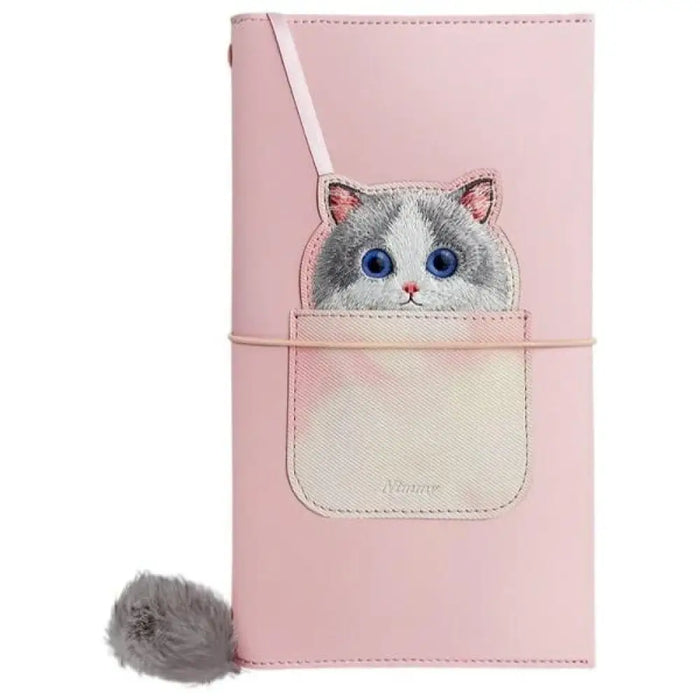 Тефтер Nimmy 2в1 + химикал розов комплект Big Eyed Pet 2.0
