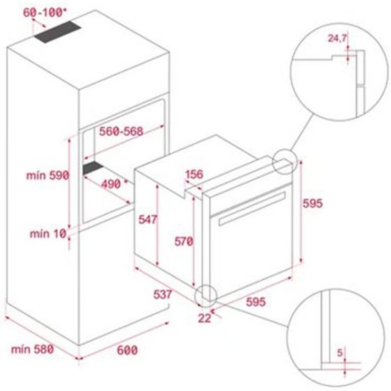 Фурна за вграждане TEKA NEO HSB 6350 P FBK, Пиролитична