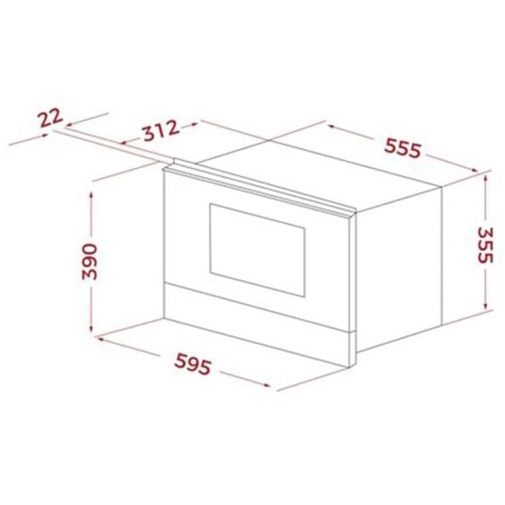 Микровълнова фурна за вграждане TEKA NEO MS 6220 BIS L FBK, 22 л, Черна