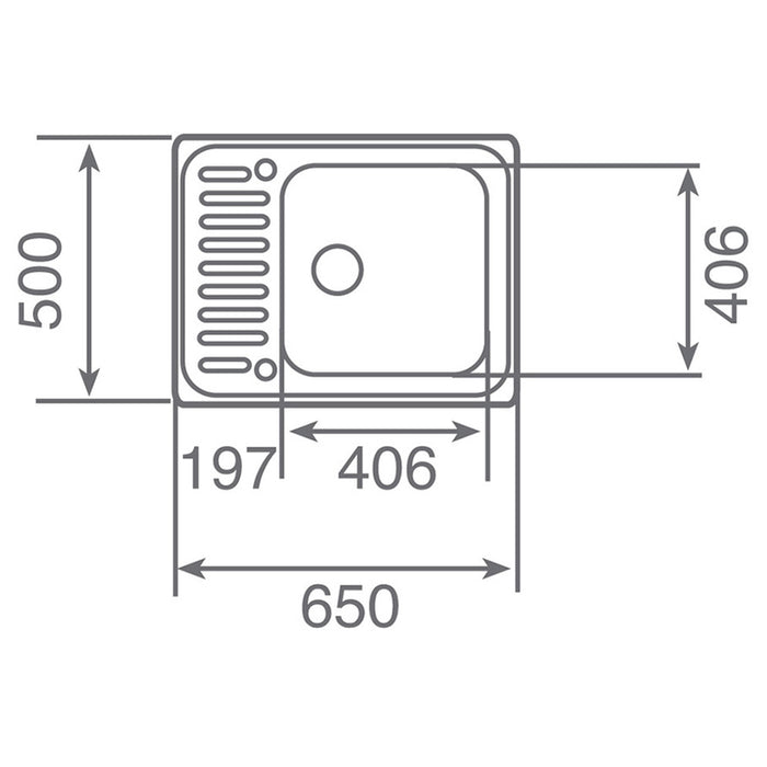 КУХНЕНСКА МИВКА TEKA SUPER BOWL 1C 65X50X19 ДЯСНА