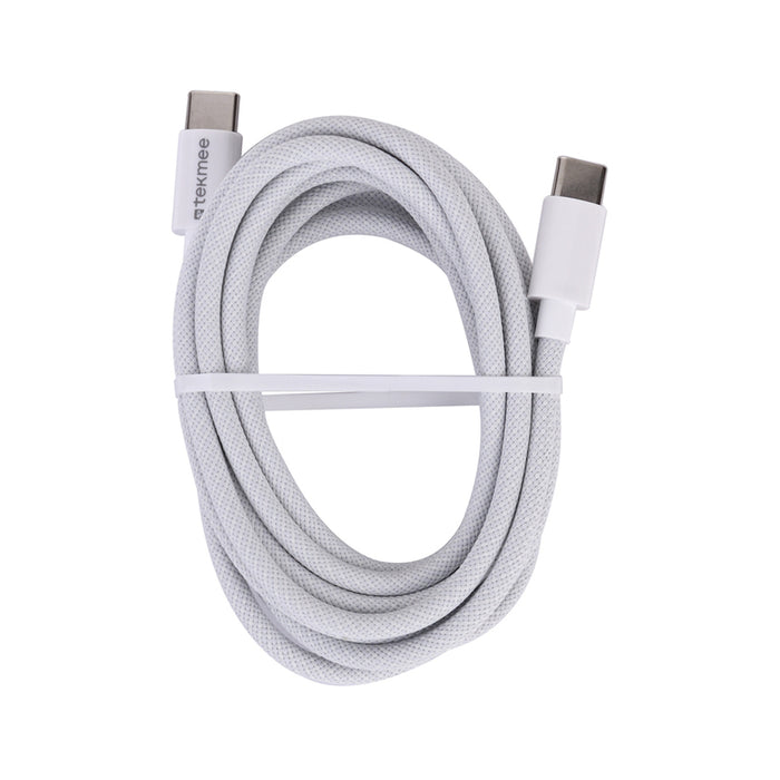 КАБЕЛ 60W USB-C 2M БЯЛ TEKMEE