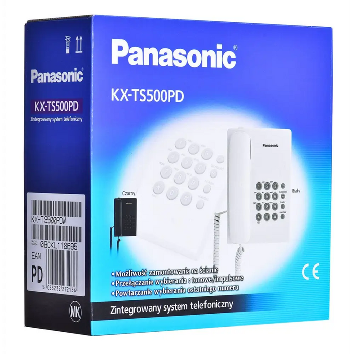 Телефон Panasonic KX TS500PDW Аналогов телефон Бял