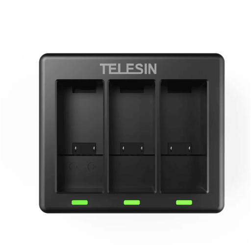 TELESIN Триканално зарядно устройство + 2 батерии за GoPro 