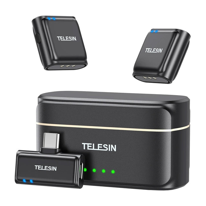 Безжичен микрофон за връзка TELESIN + външна батерия за телефони (USB-C)