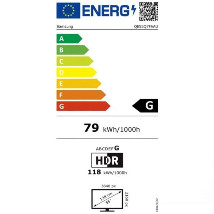 Телевизор SAMSUNG QE55Q7FAAUXXH 55’’(138 см) QLED Q7F 4K