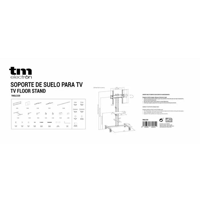 Телевизионна стойка с колела TM Electron 34’’-55’’ 35 kg