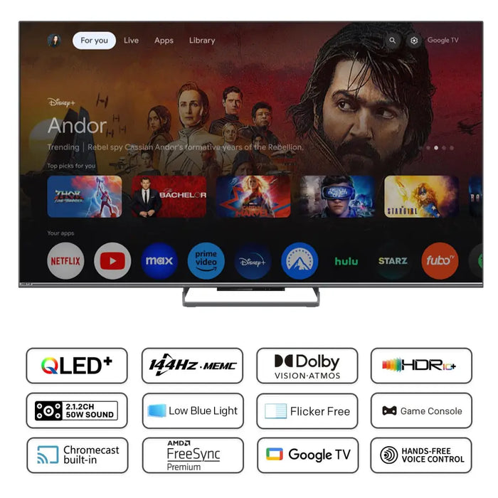 Телевизор METZ 55MQE8000Z 55’’(139 см) QLED UHD Google TV