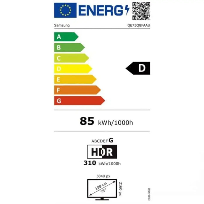 Телевизор SAMSUNG QE75Q8FAAUXXH 75’’(189 см) QLED 4K