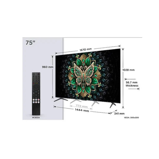 Телевизор TCL 75C69K Mini LED 75 inch 189 см 3840x2160