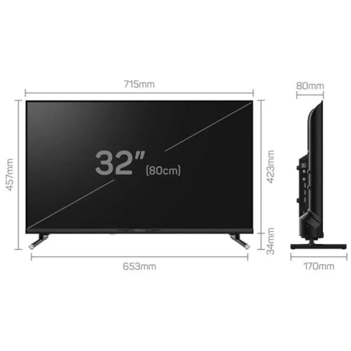 Телевизор TESLA 32E645BHW 32’’ 1366x768 Smart webOS