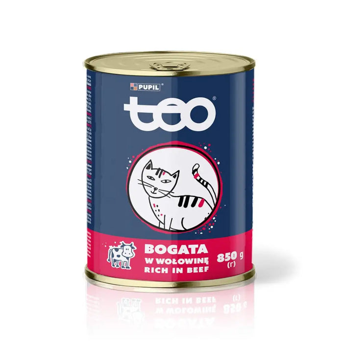 TEO Богата на говеждо месо - мокра храна за котки - 850