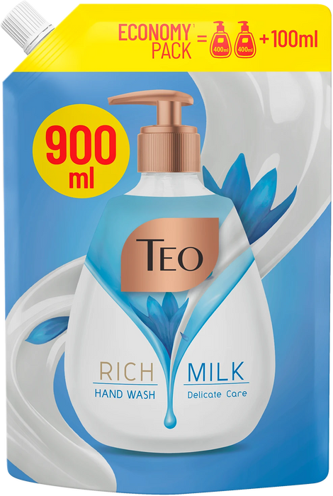 Пълнител за течен сапун Rich MIlk Delicate Care, 900 ml