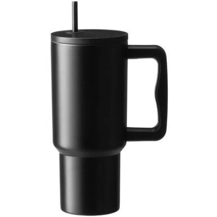 ТЕРМО ЧАША С ДРЪЖКА И СЛАМКА 900ML BLACK MAKU